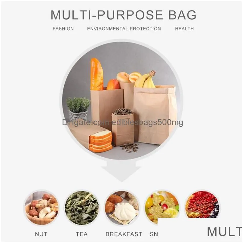 1050100 kraft paper bag portable small gift bag sandwich bread party wedding burger packaging gift takeaway4450457