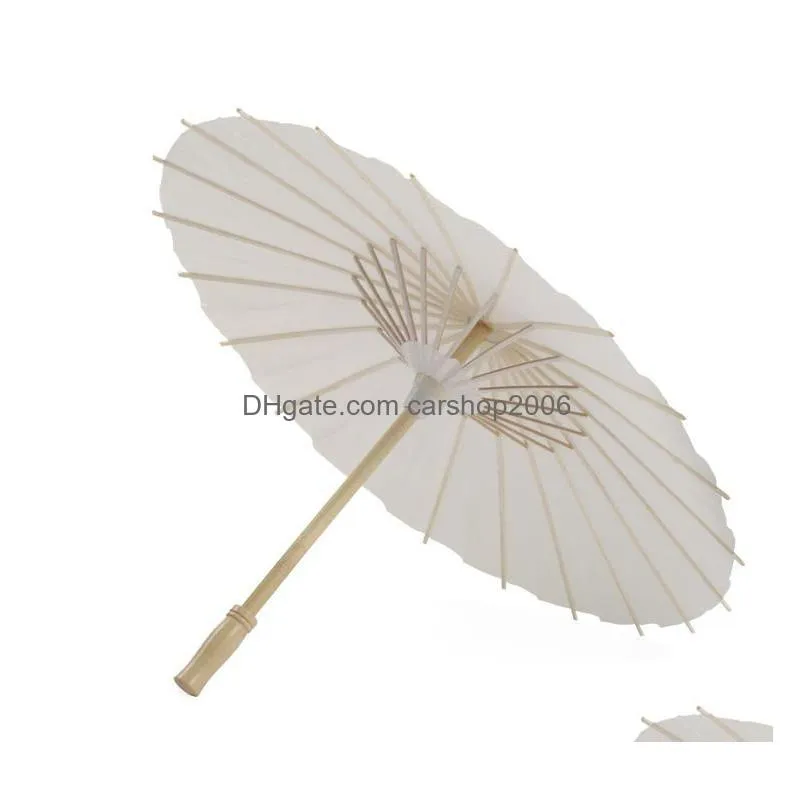 60pcs bridal wedding parasols white paper umbrellas beauty items chinese mini craft umbrella diameter 60cm sn1771707007