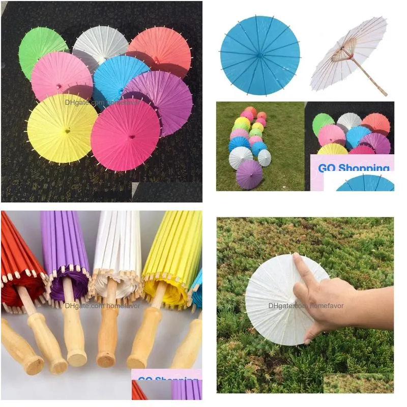 quality chinese japanesepaper parasol paper umbrella for wedding bridesmaids party favors summer sun shade kid size 20cm