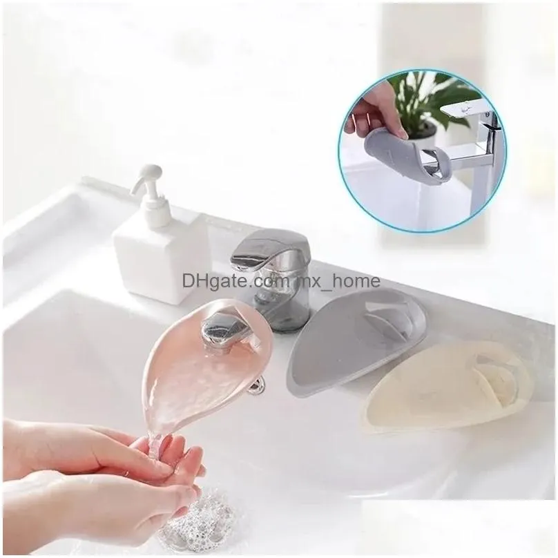 sublimation children baby hand washer silicone faucet extender sink handle extension kids hand-washing guide tool splash proof nozzle bathroom