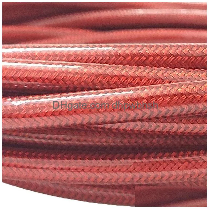 motorcycle an3 5m/lot braided stainless steel nylon brake line hose fluid hydraulic hose ptfe brake line gas oil fuel tube pipe