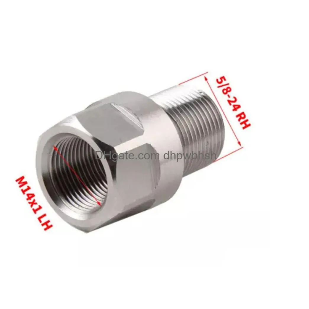 stainless steel thread adapter 1/2-28 m14x1 m15x1 to 5/8-24 for muzzle brake barrel