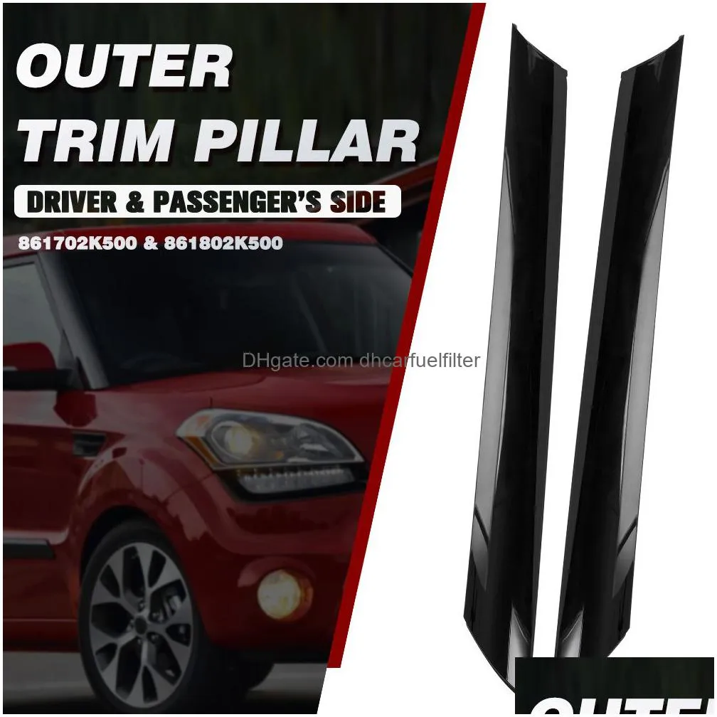 left right car exterior molding windshield pillar trim front for kia soul 2010 2011 2012 2013 86170-2k500 86180-2k500 pqy-fbl28bk