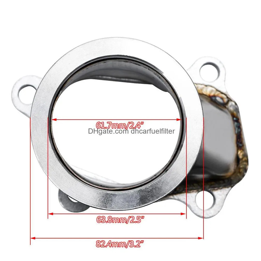 stainless steel adapter for t25 t28 gt25 gt28 2.5 63mm v-band clamp flange turbo down pipe adapter pqy4833