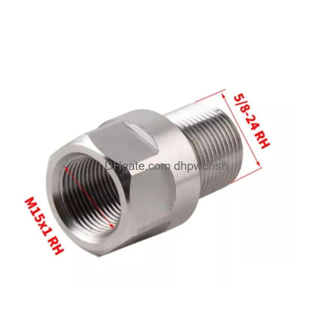 stainless steel thread adapter 1/2-28 m14x1 m15x1 to 5/8-24 for muzzle brake barrel