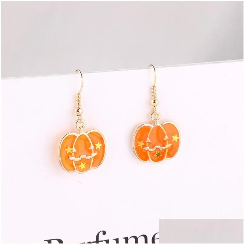 Charm Cute Pumpkin Charms Big Statement Hoop Earrings Girl Trendy Gold Color Hies Wholesale Jewelry Accessories Party Gift Jewelry Ear Dh7Zj