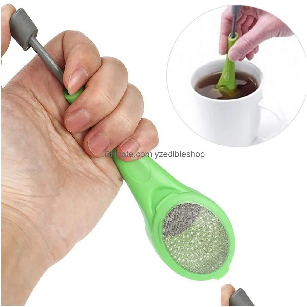 10pcs infuser 18cm drinking tools drinkware gadget measure swirl steep stir and press food grade plastic coffee s strainers on