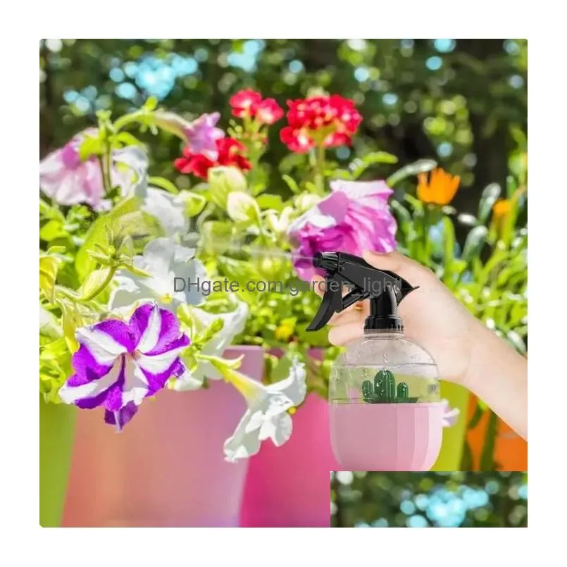 empty spray bottle with cactus decoration reusable pressure spray bottle household irrigation