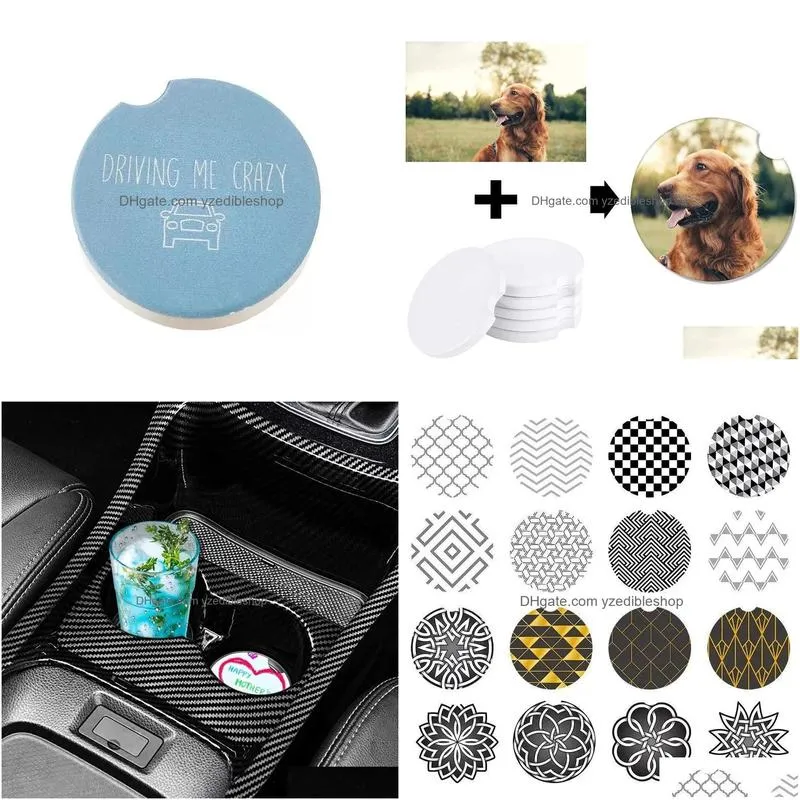 sublimation blank car ceramics coasters 66x66cm transfer printing coaster blank consumables materials fast6501265