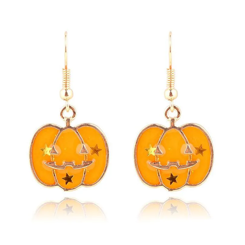 Charm Cute Pumpkin Charms Big Statement Hoop Earrings Girl Trendy Gold Color Hies Wholesale Jewelry Accessories Party Gift Jewelry Ear Dh7Zj