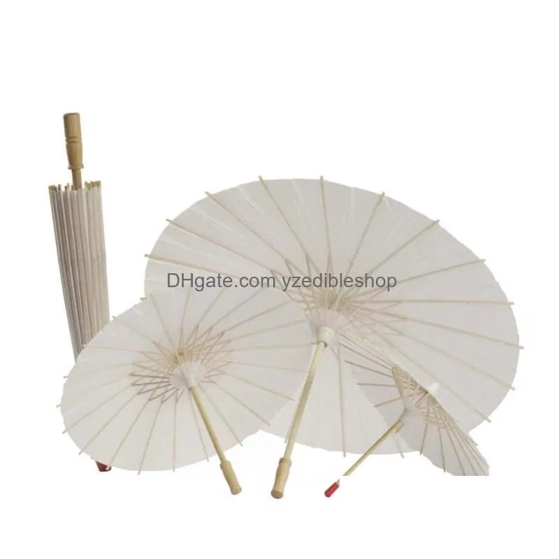 60pcs bridal wedding parasols white paper umbrellas beauty items chinese mini craft umbrella diameter 60cm sn1771707007