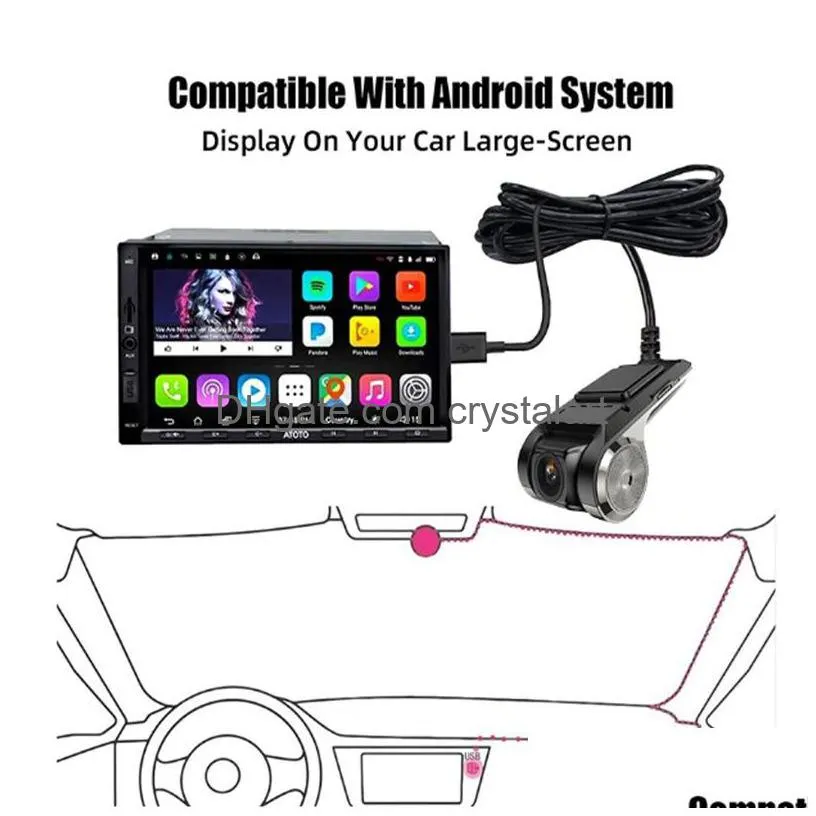 Car Dash Cam Wifi Usb 2 In 1 1080P 170 Degree Wide Angle Camera Dvr Adas Dashcam Android Recorder Night Version Hj