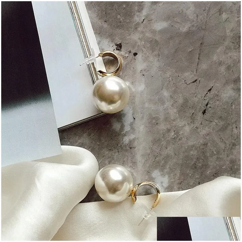 Charm Fashion 12Pair Korean Oversized Pearl Drop Charms Earrings For Women Bohemian Round Wedding Jewelry Jewelry Earrings Dh2Aw