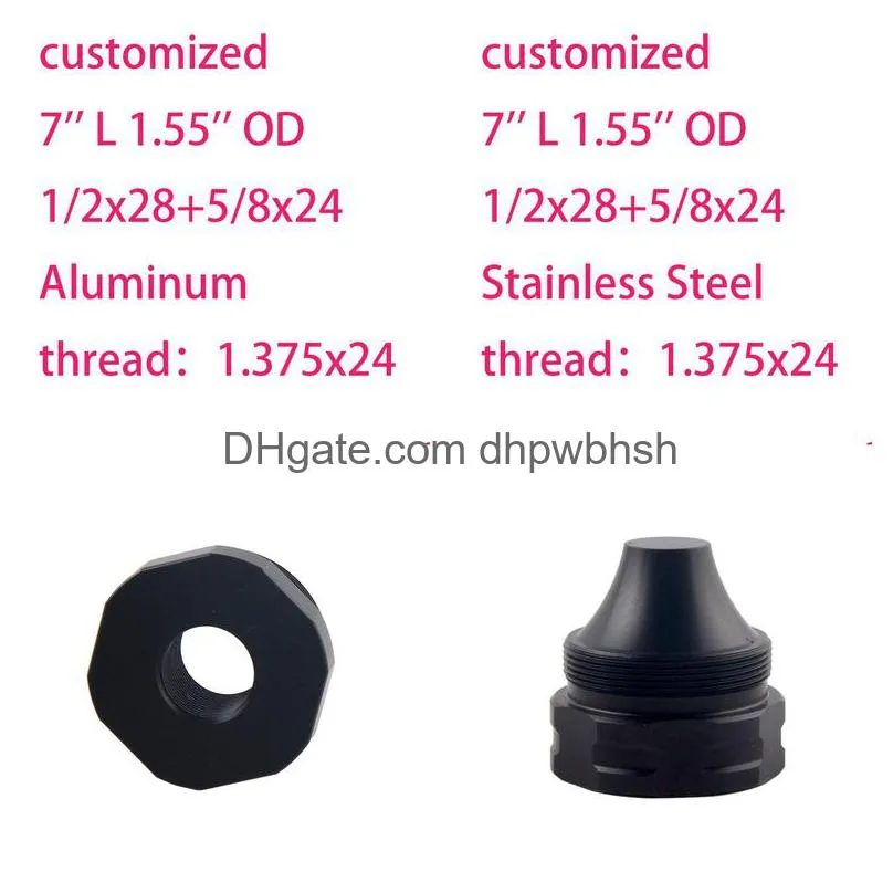 stainlese steel or aluminum screw caps thread adapter 1.375x24 fitting adpater 1/2x28 5/8x24 for 7inch kits