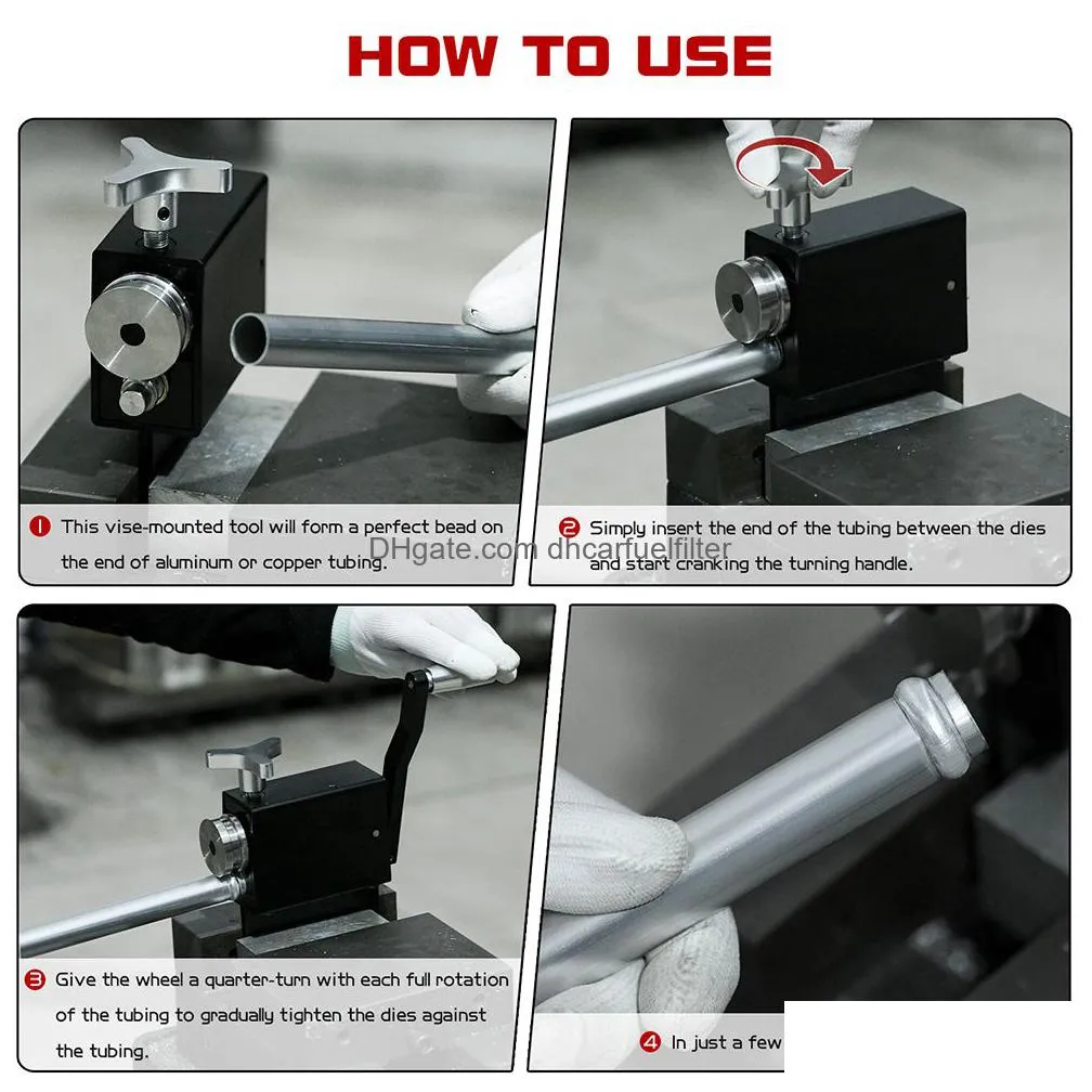 pipe tubing beader tool manual bead roller tube for 5/8 or larger id tubing intake and intercooler piping tubing crimping tool