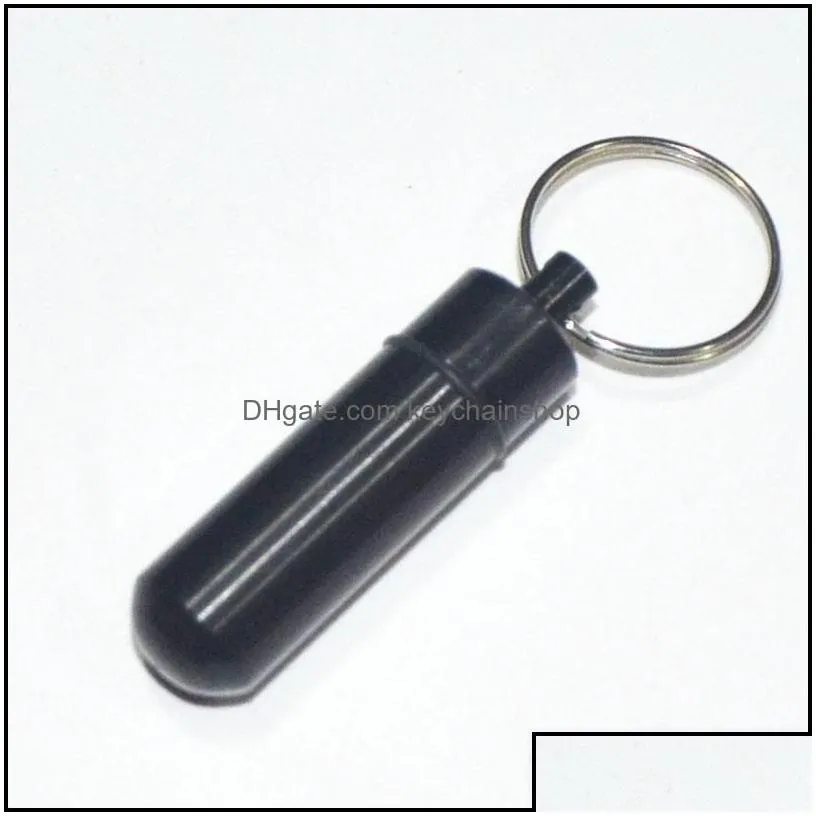 keychains fashion accessories waterproof keychain aluminum pill box case bottle cache holder container keyring medicine package health