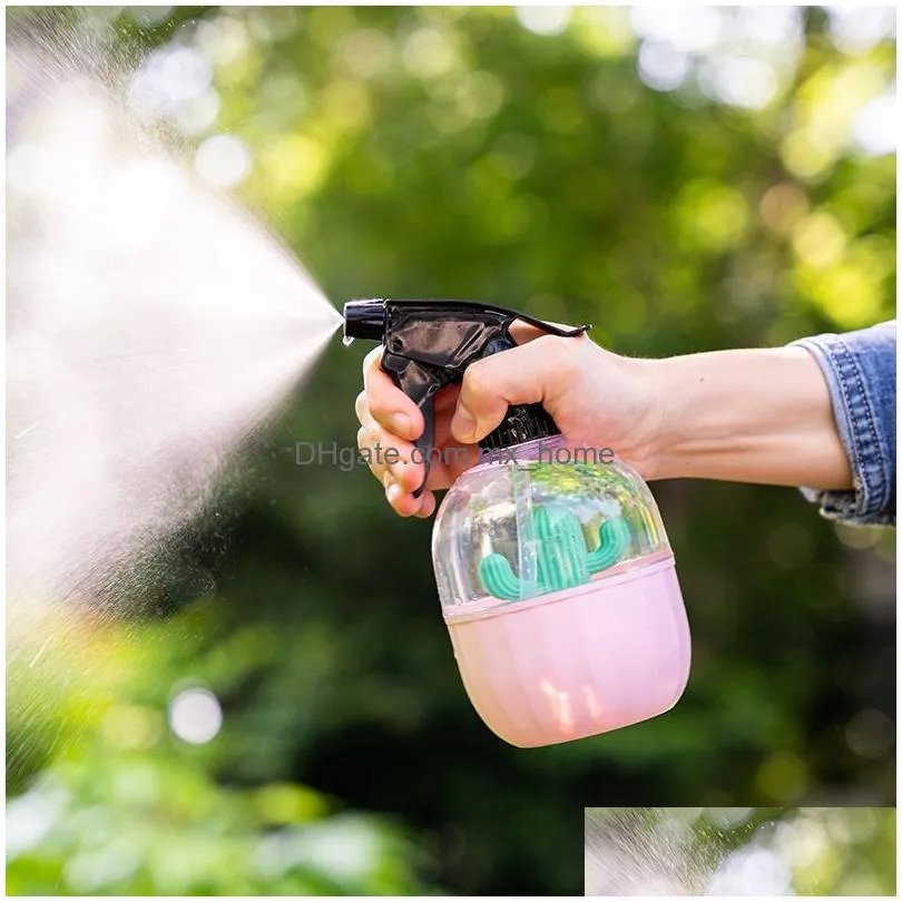 empty spray bottle with cactus decoration reusable pressure spray bottle household irrigation