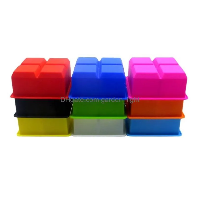 bar tools silicone ice square moulds dust proof cover ice tray large capacity square ice cube mold mix colors