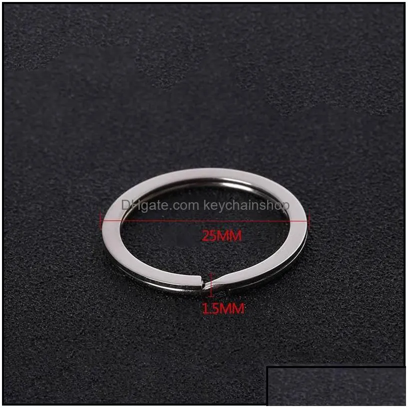 sier tone split key rings 1.5x25mm metal hook ring for diy keychain making handmade keyrings chain holder jewelry connectors drop delivery