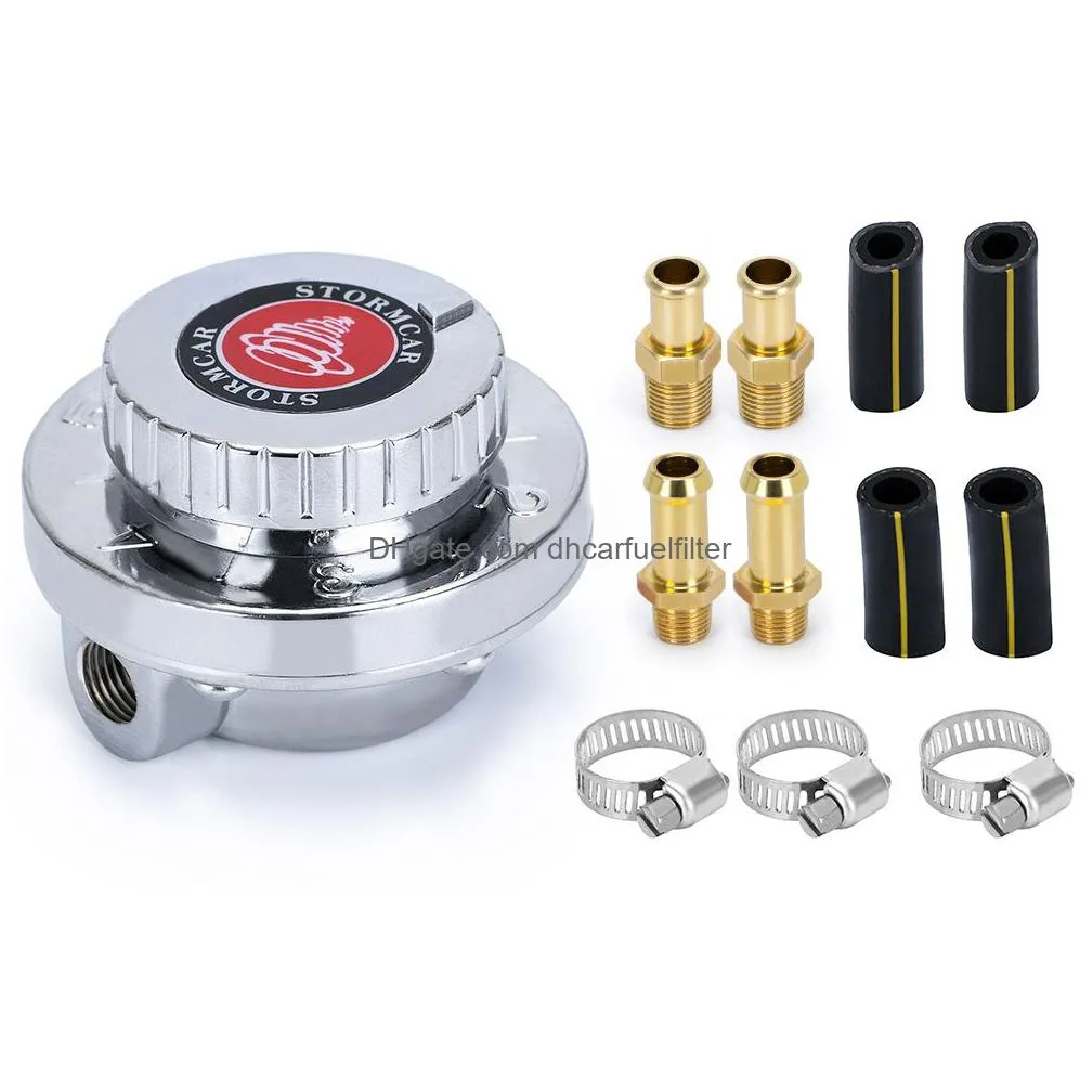 universal 1.5 - 5 psi manual adjustable carburettor carb fuel pump 5/168mm 3/810mm fuel line pressure regulator pqy-7871