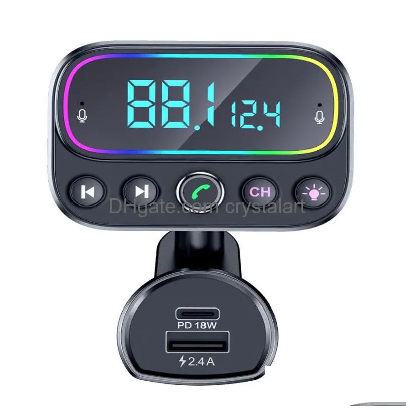 T67 Cross-Border Fm Transmitter Bluetooth Hands- Aux/U Disk Music Player Pd Fast Charging Car Mp3