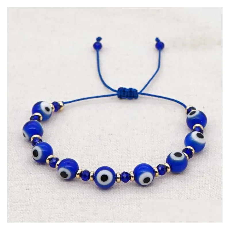 Charm Bracelets Turkish Blue Evil Eye Beads Bracelets For Women Boyfriend Gift Trendy Boho Jewelry Psera Bring Luck Jewelry Bracelets Dhs3O
