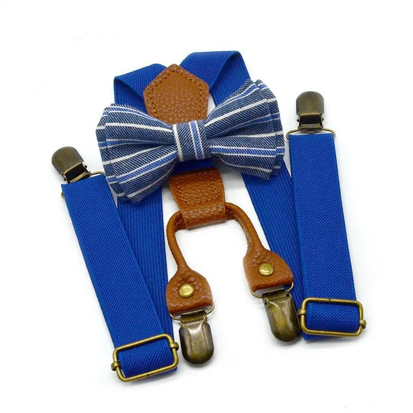 Other Home Textile Children Adjustable Lattice Suspenders Baby Plaid Bow Tie Fashion Braces Kids Strap Clip With 12 Colors Belts Rra28 Dhmjm
