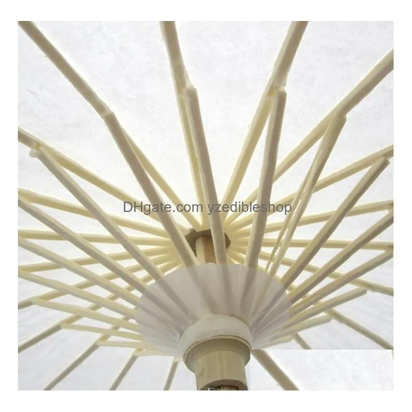 60pcs bridal wedding parasols white paper umbrellas beauty items chinese mini craft umbrella diameter 60cm sn1771707007