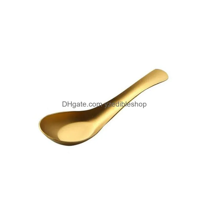 stainless steel soup spoons gold cooked rice scoop kids dinner tableware kitchen accessories wholesale8542703