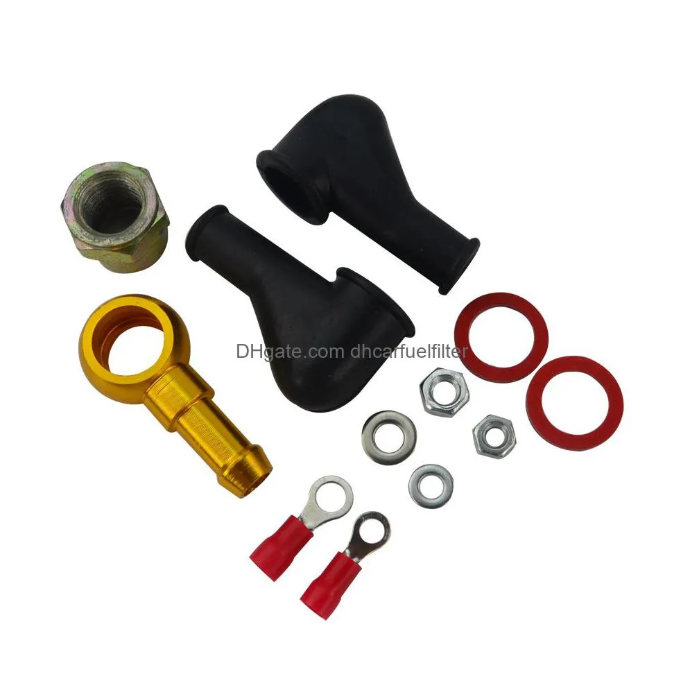 racing - 044 fuel pump banjo fitting kit hose adaptor union 8mm outlet tail pqy-fk046