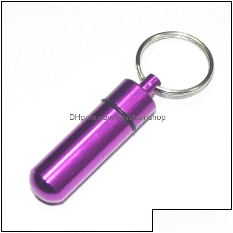 keychains fashion accessories waterproof keychain aluminum pill box case bottle cache holder container keyring medicine package health