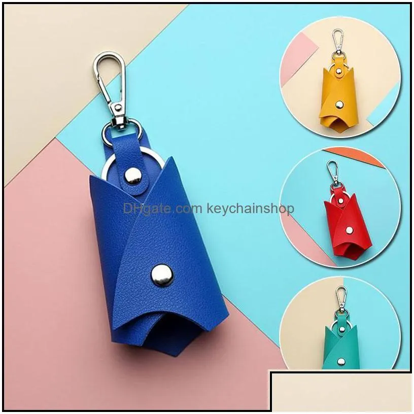 keychains fashion accessories creative bat shaped pu leather keychain women men car key protective er waist hanging case jewelry drop