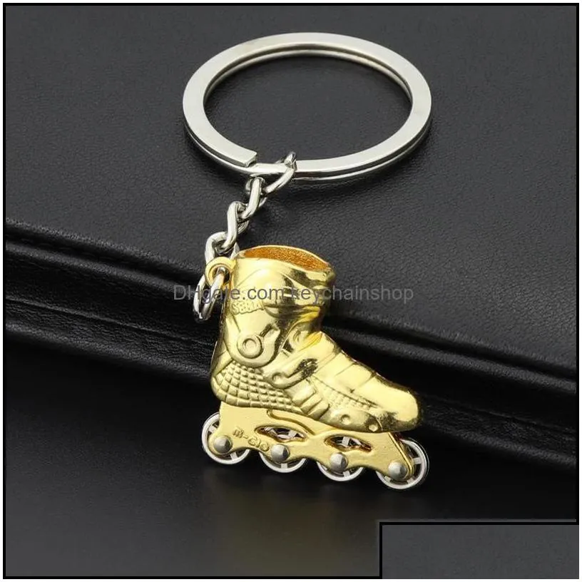 keychains fashion accessories creative gift cartoon ice skate roller skates metal keychain pendant rink promotional gifts mticolor drop