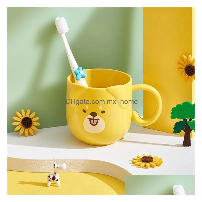 cute cat mouthwash cup toothbrush cup cartoon thickened washing cup family travel