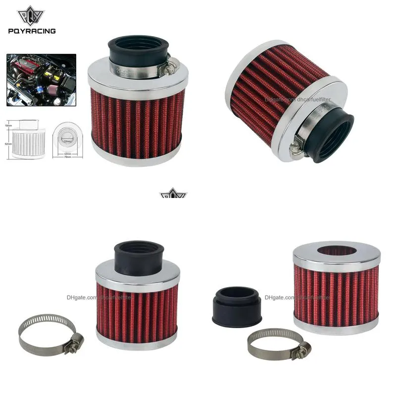 auto air filter height 85mm neck id35mm car cone cold air intake filter turbo vent crankcase breather pqy-ait22