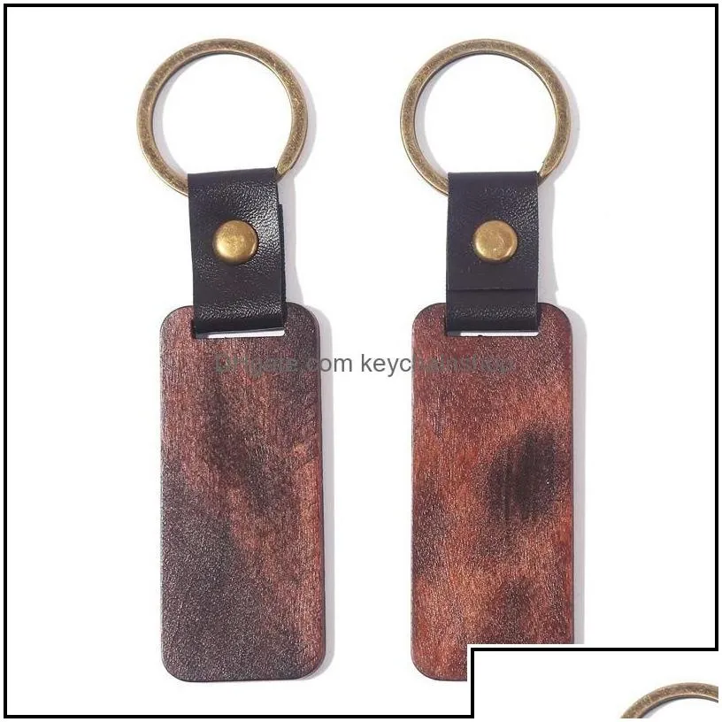 keychains fashion accessories personalized leather keychain pendant beech wood carving lage decoration key ring diy thanksgiving fathers