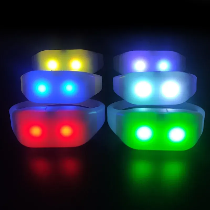 Remote Control LED Silicone Bracelets Wristband RGB Color Changing With 41Keys 400 Meters 8 Area Remote Control Luminous Wristbands For Clubs Concerts Prom