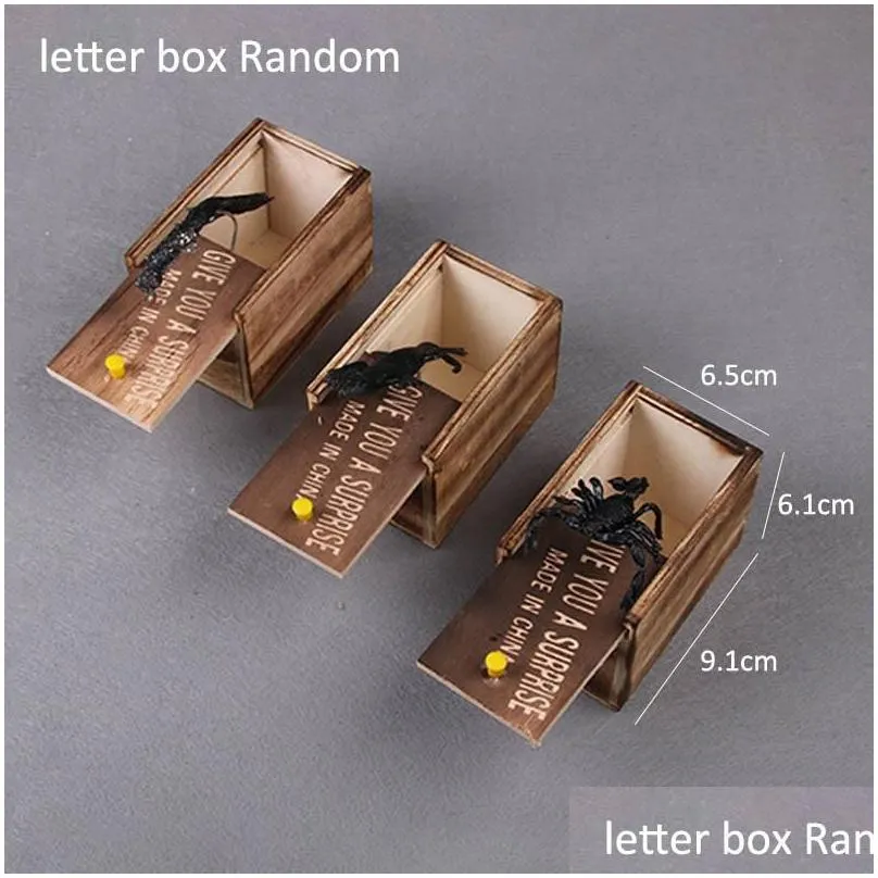 Party Favor Party Favor Shocking Scary Prank Stuff Scare Box Halloween Decoration Harmless Wooden Surprise Toys April-Fools Day Gift 1 Dh9Qs