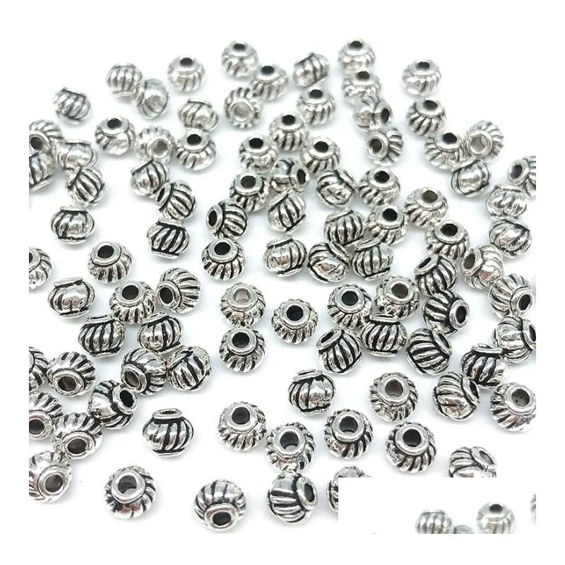 Alloy 1000Pcs Antique Sier Alloy Spacer Beads For Jewelry Making Bracelet Diy Handmade Accessories Jewelry Loose Beads Dhh8W