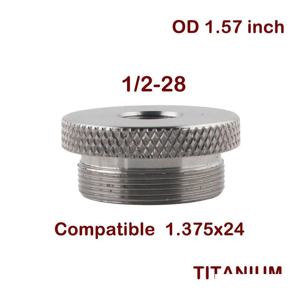 Titanium Screw Caps Thread Adapter 1.375X24 Fitting Adpater 1/2X28 5/8X24 For 10Inch Kits