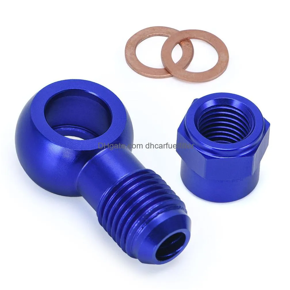 aluminum blue 044 fuel pump an6 to 12.5mm outlet banjo adapter fitting add cap pqy-fk045bladdfk047