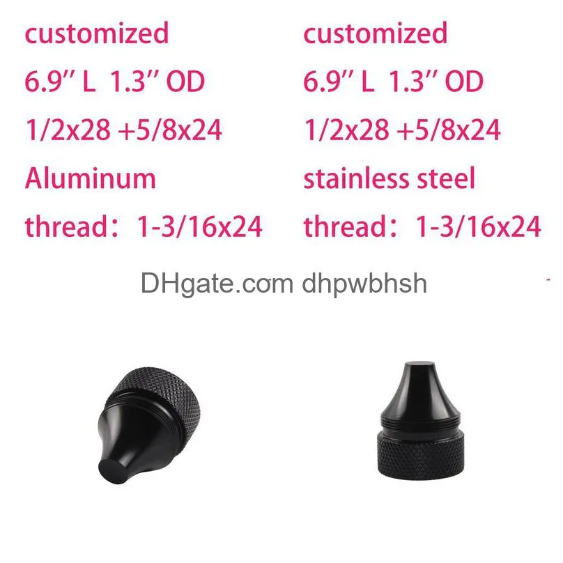 stainlese steel or aluminum screw caps thread adapter 1-3/16x24 cup fitting adpater 1/2x28 5/8x24 for 6.9 inch kits