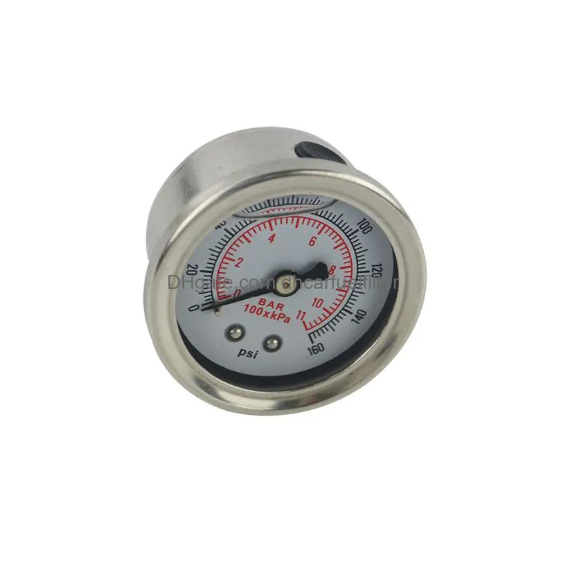 racing - fuel pressure gauge liquid 0-100 psi / 0-160psi oil pressure gauge fuel gauge black/white face pqy-og33