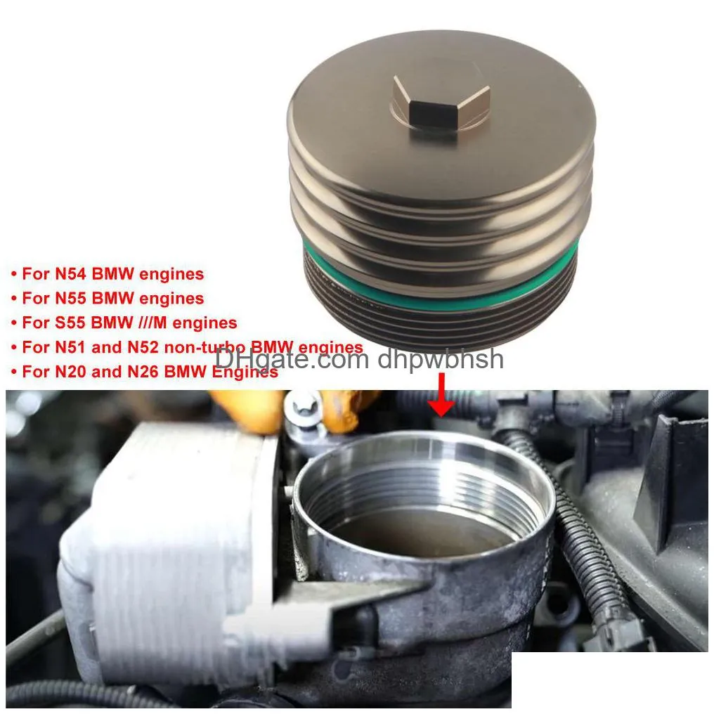 cool billet flow aluminum auto oil filter housing for bmw 2.0l 3.0l n20 n26 n52 n54 n55 s55 f30 fuel tank caps