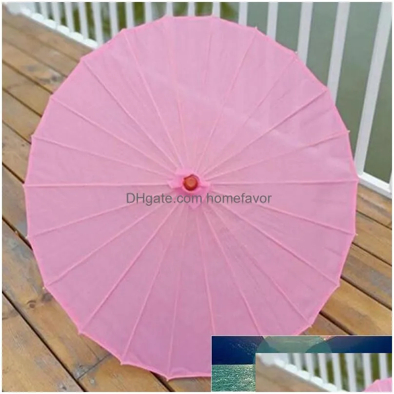 classic chinese colored umbrella white pink parasols china traditional dance color parasol japanese silk wedding props 50pcs wholesale