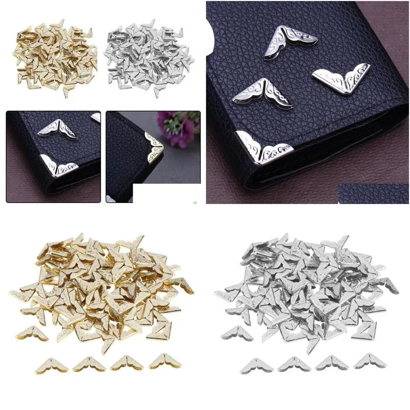 Craft Tools Craft Tools 100Pcs Tone Scrapbooking Corner Protectors Card File Menu Metal Book Home Garden Arts, Crafts Gifts Dhigc