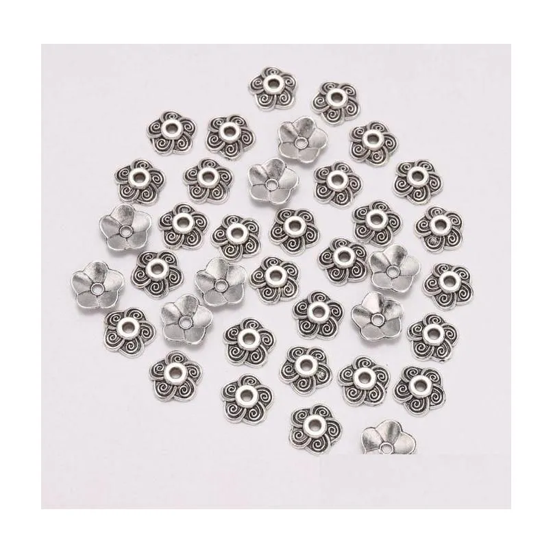 Bead Caps 500Pcs Antique Sier Beads End Caps Flower Bead For Jewelry Making Findings Diy Accessories Wholesale Jewelry Jewelry Finding Dhtyg