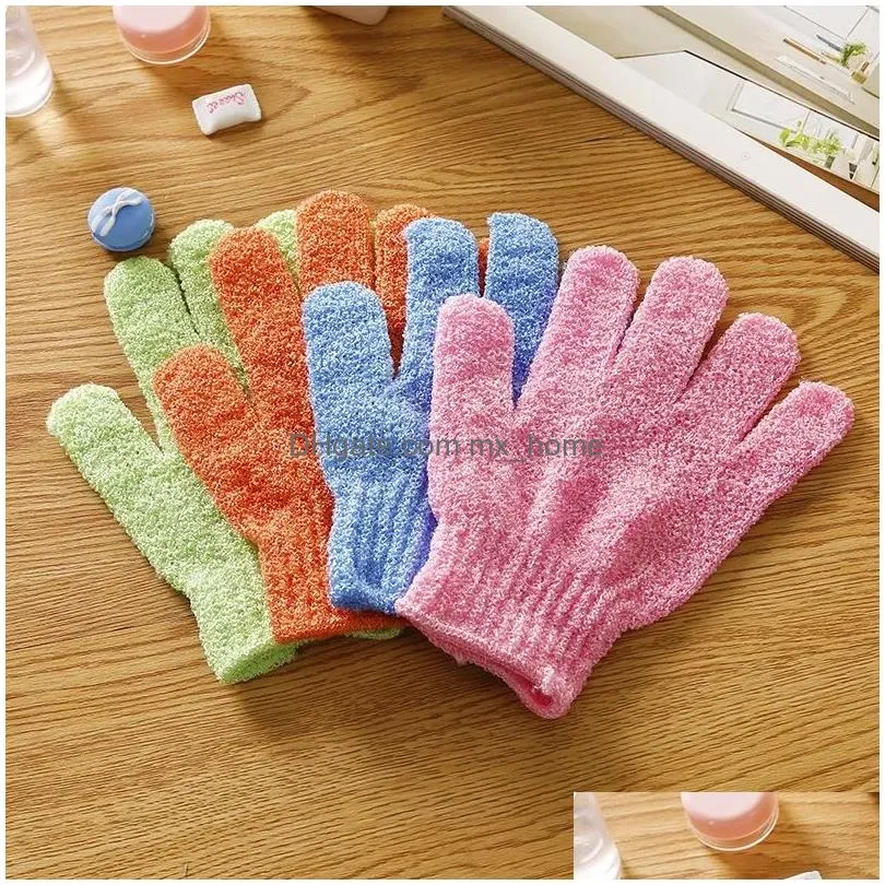 exfoliating bath glove body scrubber gloves nylon shower gloves body spa massage dead skin cell remover