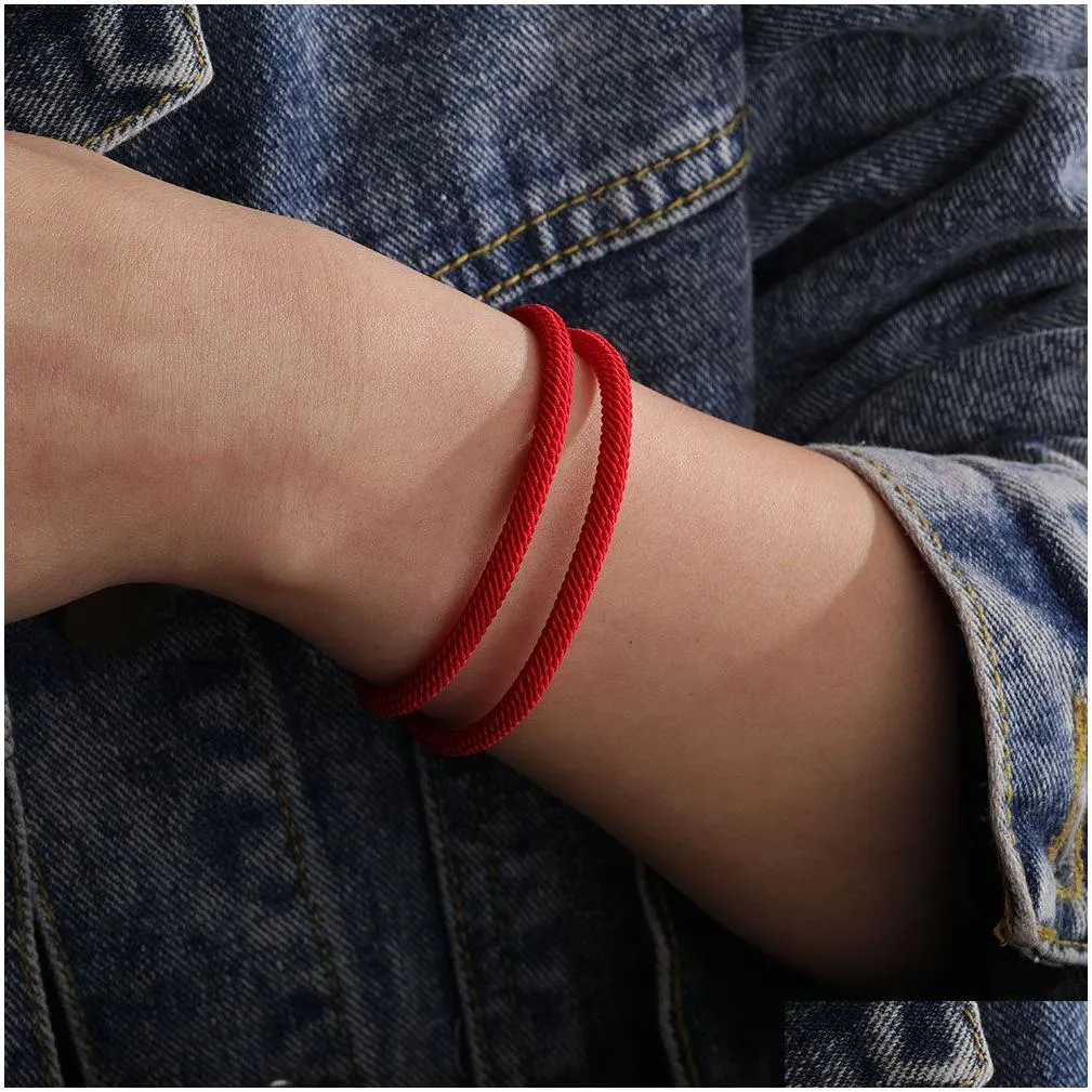 Charm Bracelets 30Pcs/Lot Trendy Thread Good Luck Bracelet Mens Women Adjustable Red Bracelets For Lovers Couple Minimalist Yoga Medit Dhxir