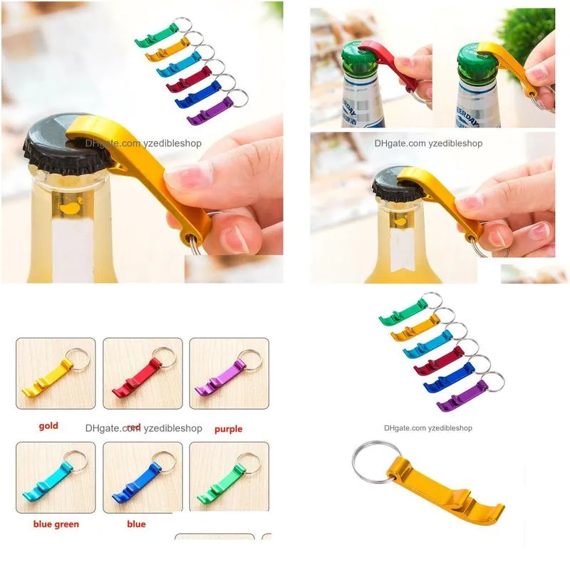 portable stainless steel bottle openers creative keychain ring alloy beer wine can bar club waiter kitchen tools wxc254035873